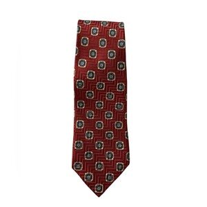 Robert Talbott Red and Gold Geometric Tie